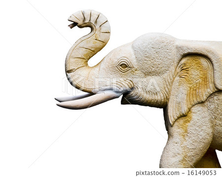 craved sandstone elephant isolate on white  16149053