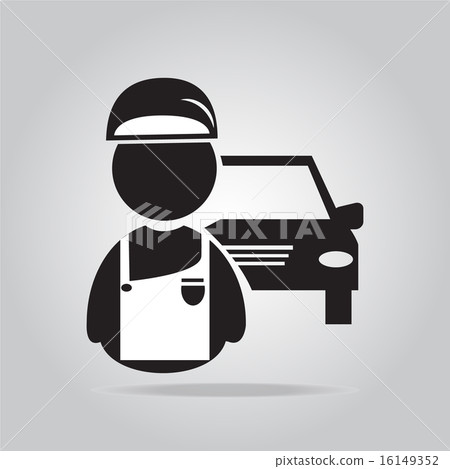 Car service, Mechanic man icon illustration - Stock Illustration ...
