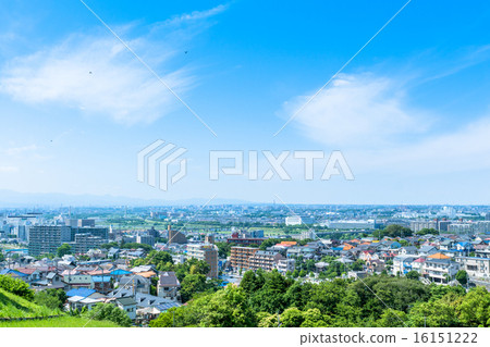 Scenery of the residential area of Tama seen from the hill 16151222