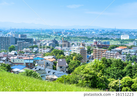 Scenery of the residential area of Tama seen from the hill Scenery of the residential area of Tama seen from the hill 16151223