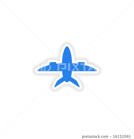 icon sticker realistic design on paper plane 16152091