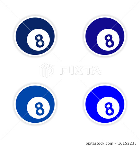 assembly realistic sticker design on paper billiards assembly realistic sticker design on paper billiards 16152233