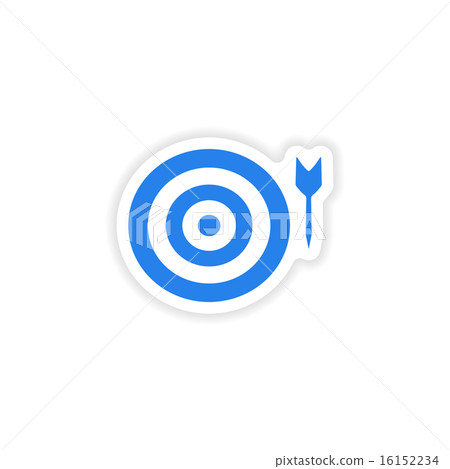 icon sticker realistic design on paper darts 16152234
