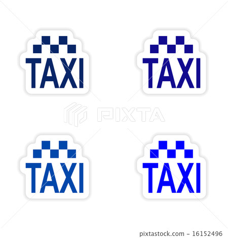 assembly realistic sticker design on paper taxi 16152496