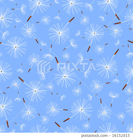 Light blue seamless pattern with dandelion fluff-插圖素材 [16152815] - PIXTA圖庫