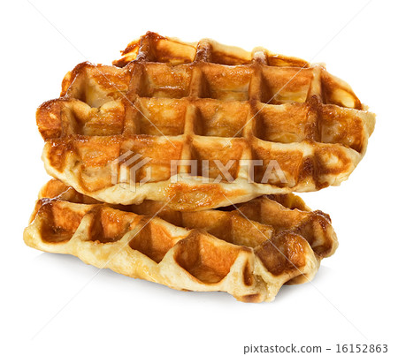 Liege waffles, pastries isolated on white Liege waffles, pastries isolated on white 16152863