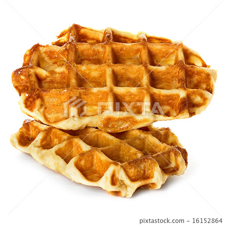 Liege waffles, pastries isolated on white Liege waffles, pastries isolated on white 16152864