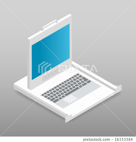 Kvm switch rackmount isometric detailed icon 16153384