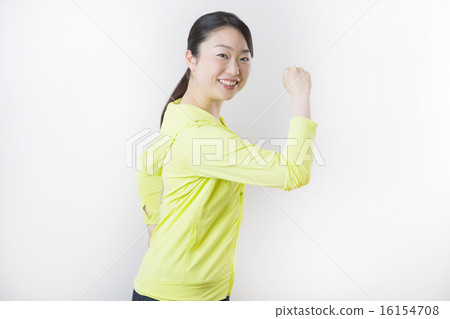 Young lady · Imitation running · Before exercise 16154708