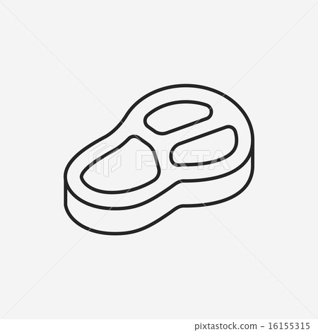 插图素材: meat line icon