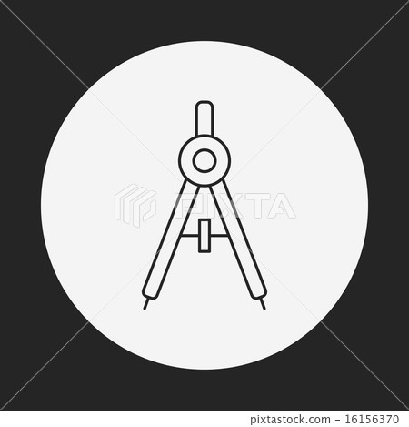 Stationery compasses line icon 16156370