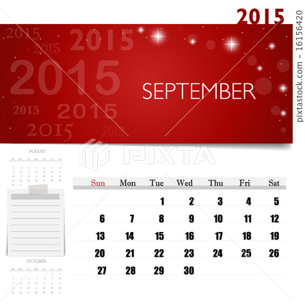 15 Calendar Monthly Calendar Template For Stock Illustration