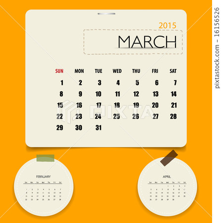 2015 calendar, monthly calendar template for March. Vector illus 2015 calendar, monthly calendar template for March. Vector illus 16156526