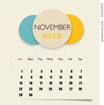 2015 calendar, monthly calendar template for November. Vector il 16156529