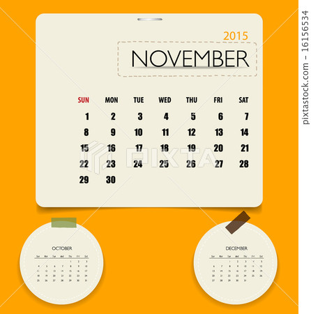 2015 calendar, monthly calendar template for November. Vector il 2015 calendar, monthly calendar template for November. Vector il 16156534