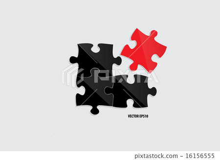 Paper cut of Puzzle. Vector illustration. 16156555