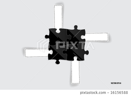 Paper cut of Puzzle. Vector illustration. 16156588