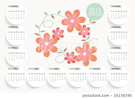 2015 Calendar template. Vector illustration. 16156590