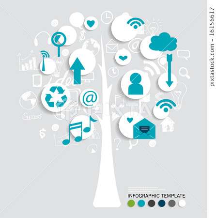 Tree with cloud of application. Vector illustration. Tree with cloud of application. Vector illustration. 16156617