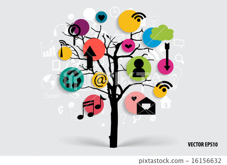 Tree with cloud of application. Vector illustration. 16156632