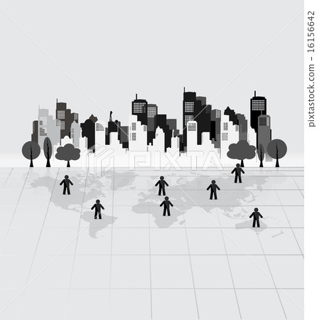 Social Network concept : People cut out of paper, vector illustr Social Network concept : People cut out of paper, vector illustr 16156642