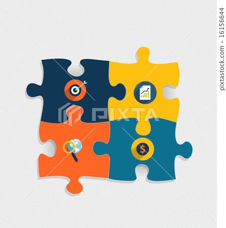 Modern infographics template style. Business puzzle pieces . Vec Modern infographics template style. Business puzzle pieces . Vec 16156644