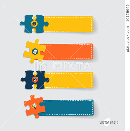 Modern infographics template style. Business puzzle pieces . Vec 16156646