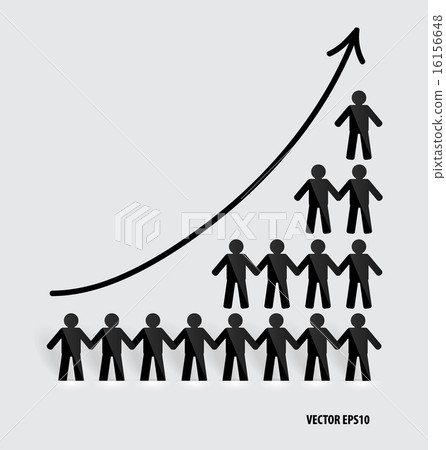Business growing graph with businessman. Vector illustration. 16156648