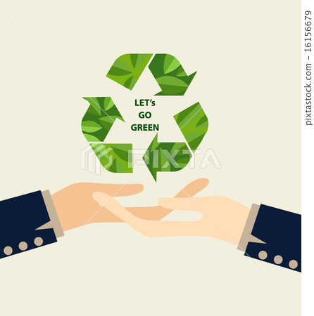 Green Eco Earth, Hand holding Recycle symbol. Vector Illustratio Green Eco Earth, Hand holding Recycle symbol. Vector Illustratio 16156679