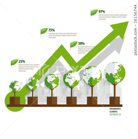 Ecology Infographics design elements. Graph of growing sustainab Ecology Infographics design elements. Graph of growing sustainab 16156744