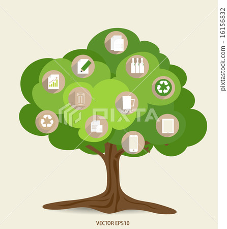 Vector ecology concept, Tree with icons. Vector Illustration. Vector ecology concept, Tree with icons. Vector Illustration. 16156832