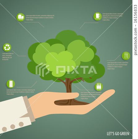 Hand holding Tree. Vector Illustration. 16156833
