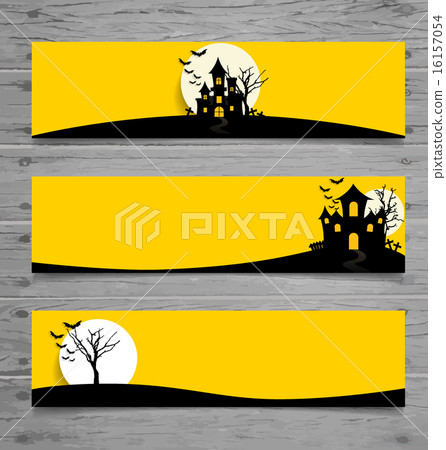 Happy Halloween design background, Cute note paper with Hallowee 16157054