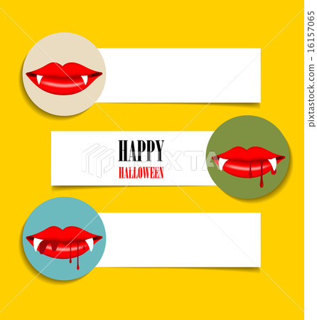 Cute note papers, Happy Halloween design background with vampire 16157065