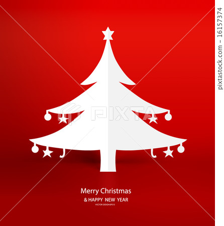 Christmas greeting card with Origami Christmas tree, vector illu 16157374