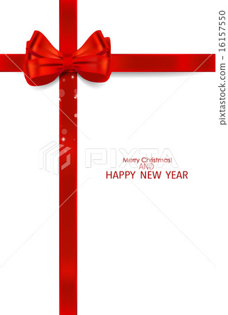 Christmas background. Gift bow and Shiny ribbon. Vector illustra 16157550