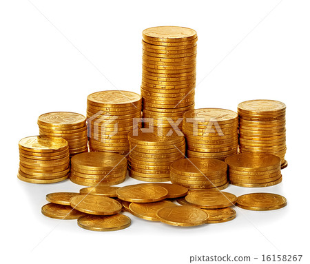 Coins stack isolated on white 16158267