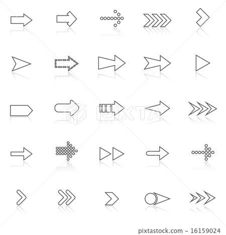 Arrow line icons with reflect on white 16159024