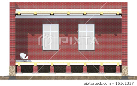 Cross section of brick house Cross section of brick house 16161337