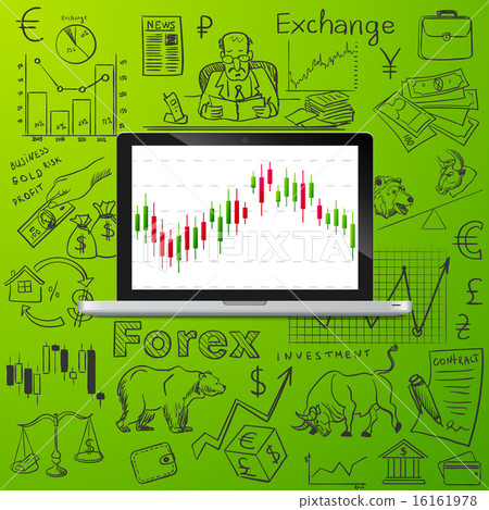 laptop and exchange doodle icon 16161978