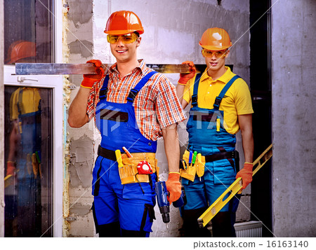 Group people in builder uniform. Group people in builder uniform. 16163140