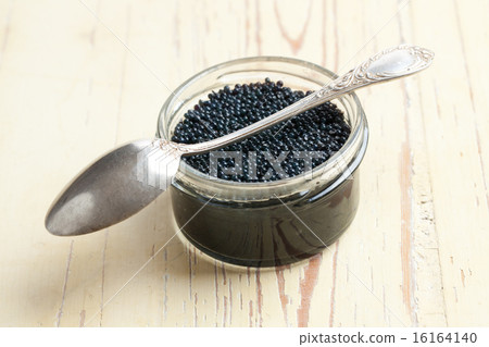 black caviar in glass jar black caviar in glass jar 16164140