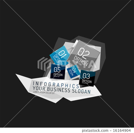 Modern polygonal origami paper infographics 16164904