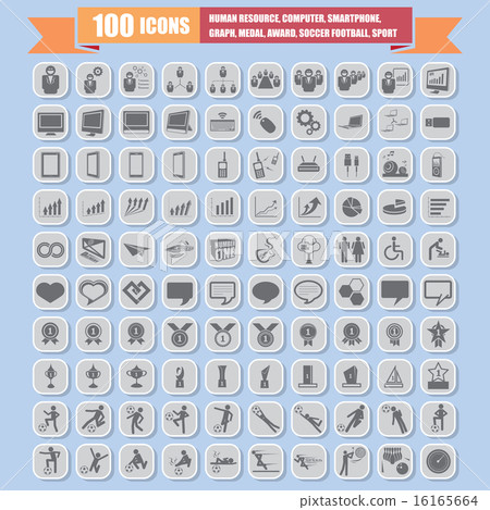 100 Universal Standard Icons vector 100 Universal Standard Icons vector 16165664