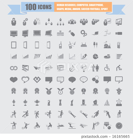 100 Universal Standard Icons vector 100 Universal Standard Icons vector 16165665