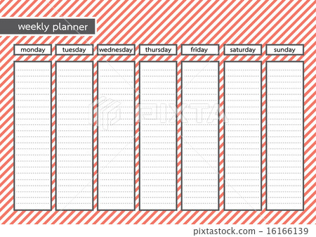weekly planner stripe red pink color 16166139