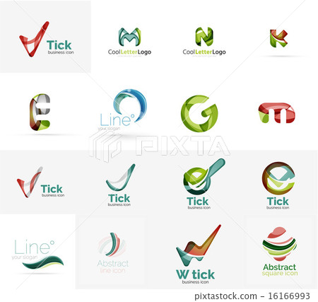 Set of universal company logo ideas, business icon collection Set of universal company logo ideas, business icon collection 16166993