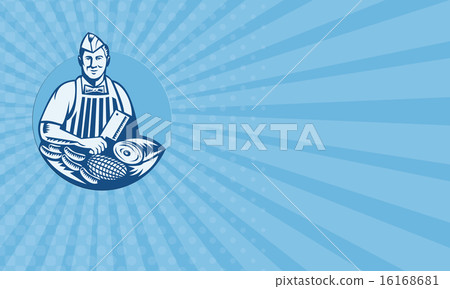 Business card Butcher With Meat Cleaver Meat Cuts Business card Butcher With Meat Cleaver Meat Cuts 16168681