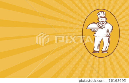 Business card Chef Baker Cook With Platter 16168695