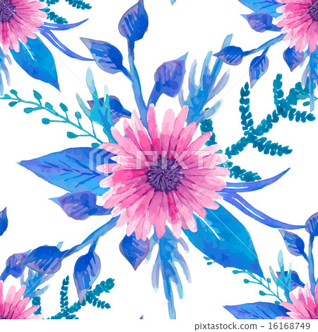 Watercolor seamless floral pattern - Stock Illustration [16168749] - PIXTA